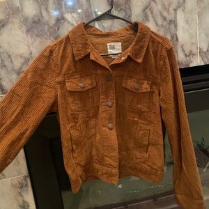 Brown Corduroy Button Up Coat
